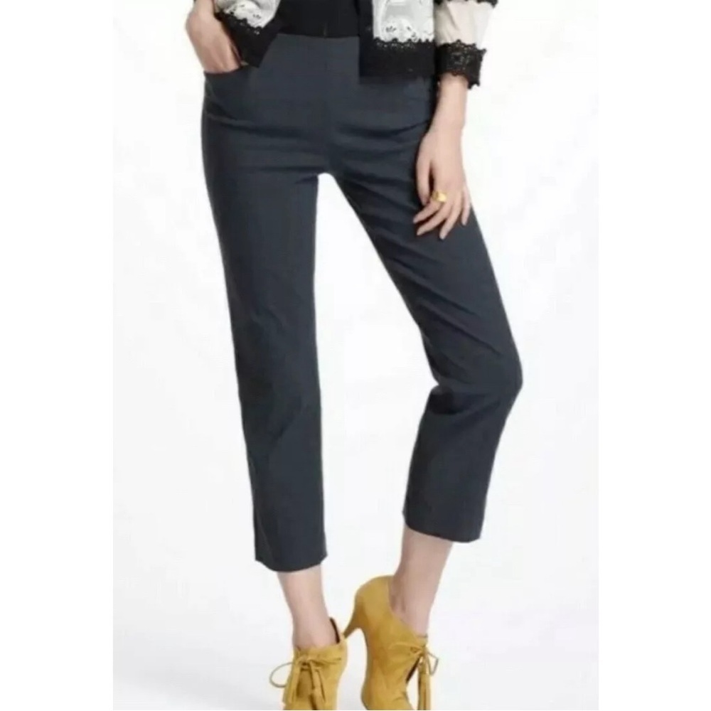 Anthropologie Cory Lynn Calter Nella Black Cropped Trouser Pants, size 6